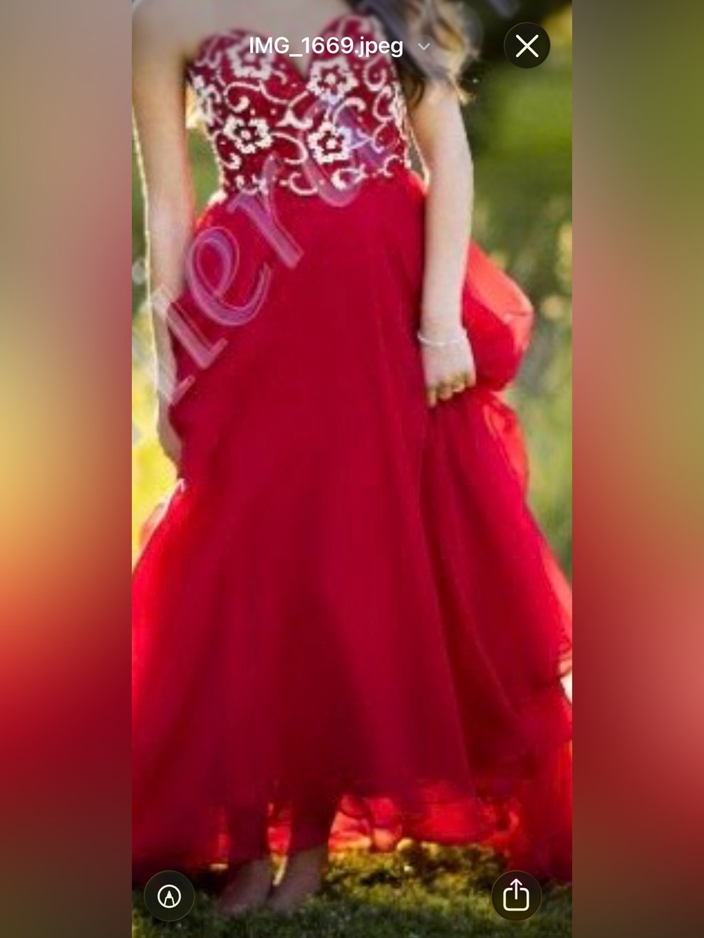 Sherri Hill Red Strapless Gown